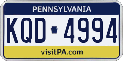 PA license plate KQD4994