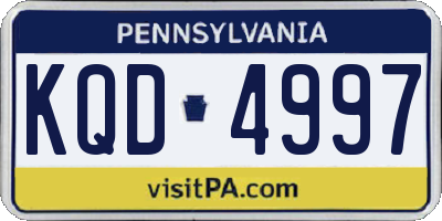 PA license plate KQD4997