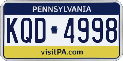 PA license plate KQD4998