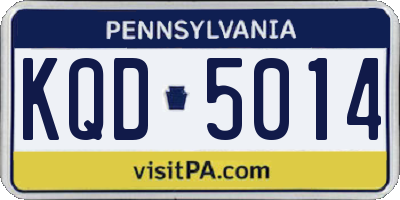 PA license plate KQD5014