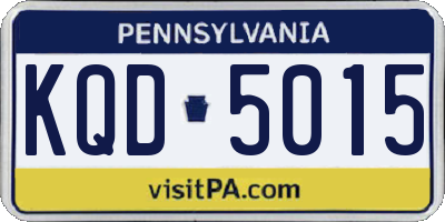 PA license plate KQD5015
