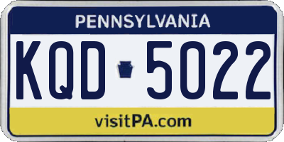 PA license plate KQD5022