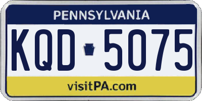 PA license plate KQD5075