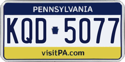 PA license plate KQD5077