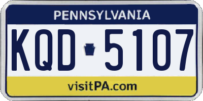 PA license plate KQD5107