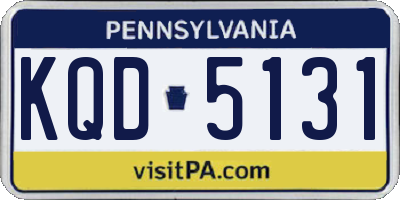 PA license plate KQD5131