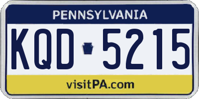 PA license plate KQD5215