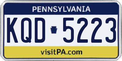 PA license plate KQD5223