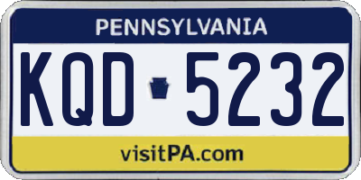 PA license plate KQD5232