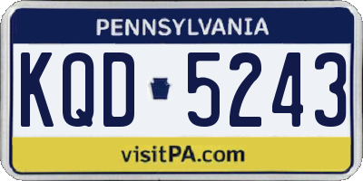 PA license plate KQD5243