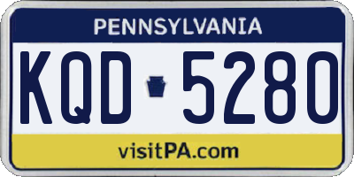 PA license plate KQD5280
