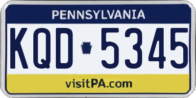 PA license plate KQD5345