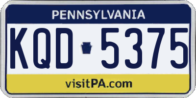PA license plate KQD5375