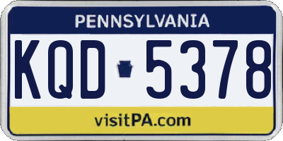 PA license plate KQD5378