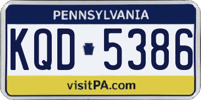 PA license plate KQD5386