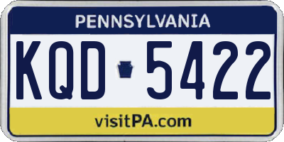 PA license plate KQD5422
