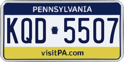 PA license plate KQD5507