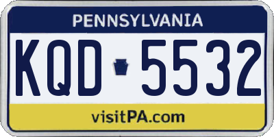 PA license plate KQD5532