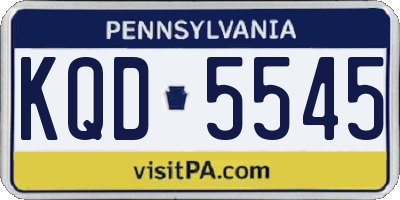 PA license plate KQD5545