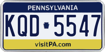 PA license plate KQD5547