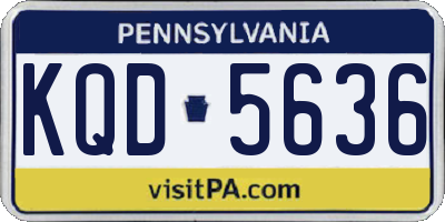 PA license plate KQD5636