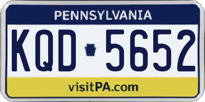 PA license plate KQD5652