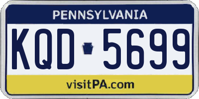 PA license plate KQD5699
