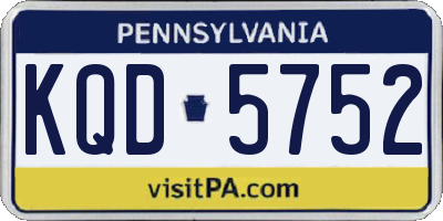 PA license plate KQD5752