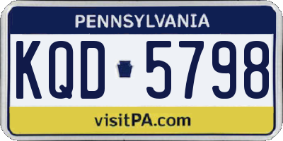 PA license plate KQD5798