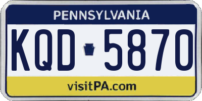 PA license plate KQD5870