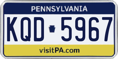 PA license plate KQD5967