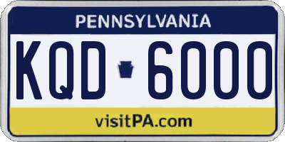 PA license plate KQD6000
