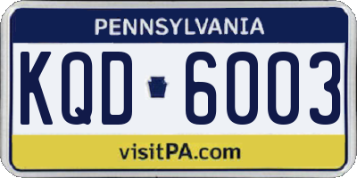 PA license plate KQD6003