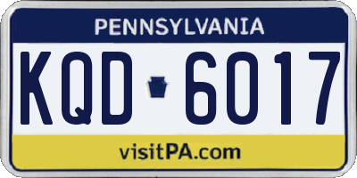 PA license plate KQD6017