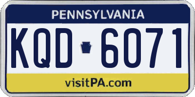 PA license plate KQD6071
