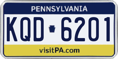 PA license plate KQD6201