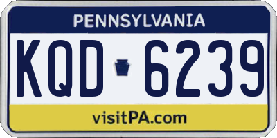 PA license plate KQD6239
