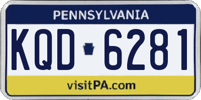 PA license plate KQD6281