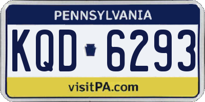 PA license plate KQD6293
