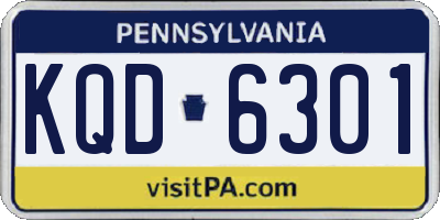 PA license plate KQD6301