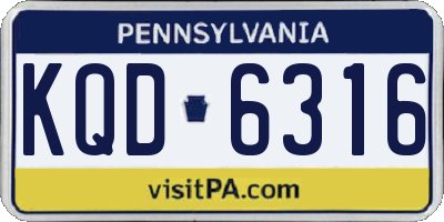 PA license plate KQD6316