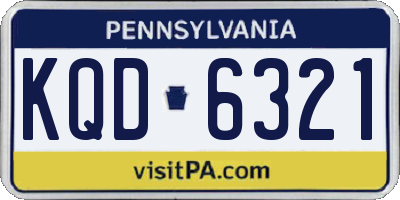 PA license plate KQD6321