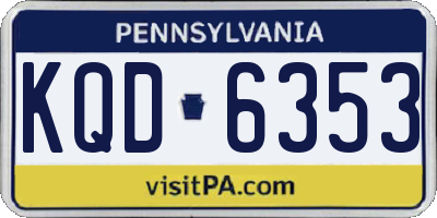 PA license plate KQD6353