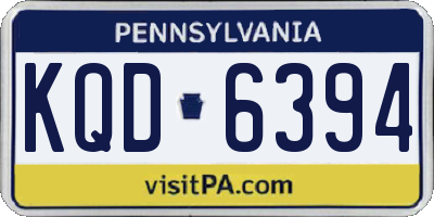 PA license plate KQD6394