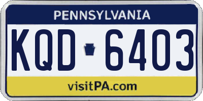 PA license plate KQD6403