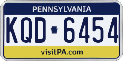 PA license plate KQD6454