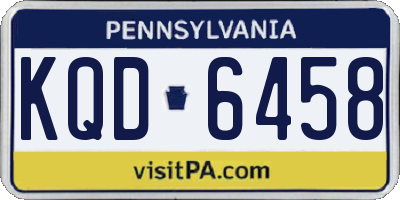PA license plate KQD6458