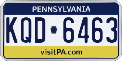 PA license plate KQD6463