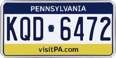 PA license plate KQD6472
