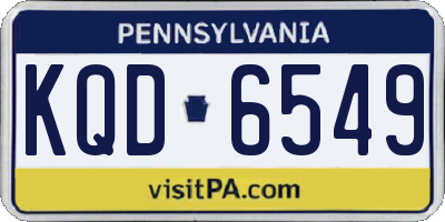 PA license plate KQD6549